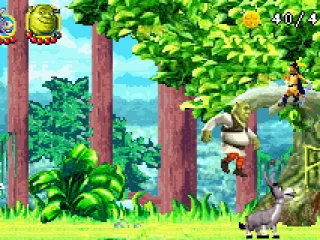 Puss ambushes Shrek and Donkey