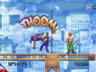 Beating up some thugs.