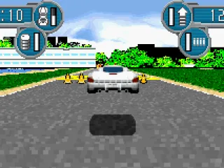 Jump the jumps to get power-ups such as weapons or just to see how far your can make it