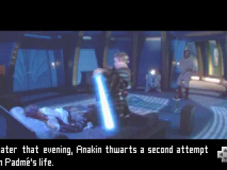 Introduction cut-scene  Anakin Skywalker saves Padmé from the danger.