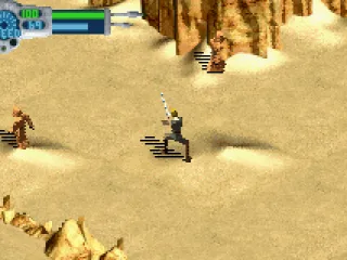 Posing in front of the Jawas.