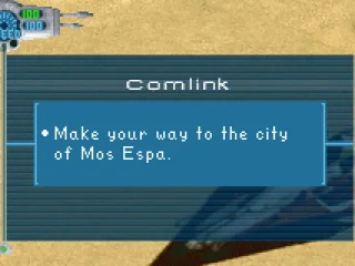 The comlink display the current objective(s)