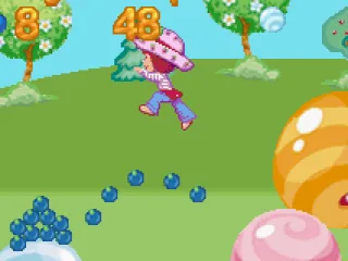 Collecting blueberries.