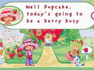 Strawberry Shortcake and her pet Pupcake.