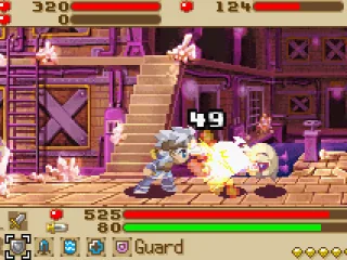 Battles are done in a side-scrolling view