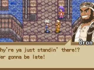 Your master, Bron, has come to see you before you go to the tournament's opening ceremony