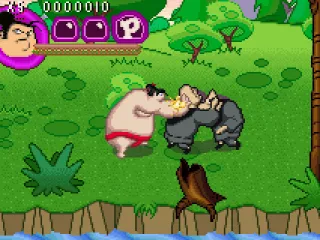 Kimo smashing the two first enemies with some of his punches...