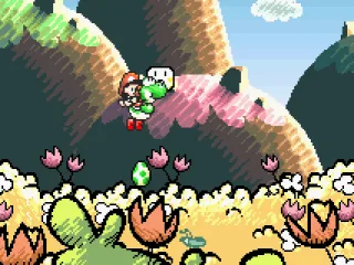 These white blocks give information when hit.