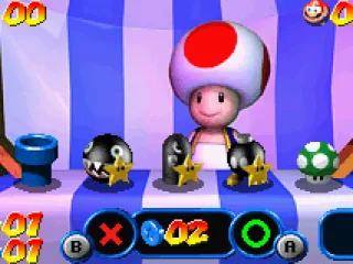 Spend your rich little money buying items and other goodies in Toad's shop.