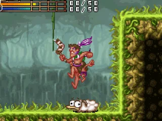 You can (and eventually must) bounce on sheep to jump higher.