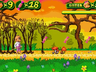 Sister bear collecting sweets