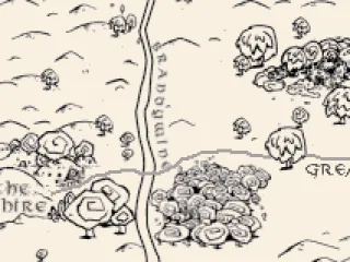 The map of Middle Earth can be scrolled back and forth