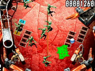 Killing a zombie on the bottom part of the Cemetery table