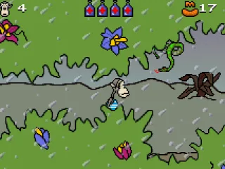 Crawling to avoid the snakes.