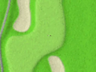 The flight of the ball is shown from above