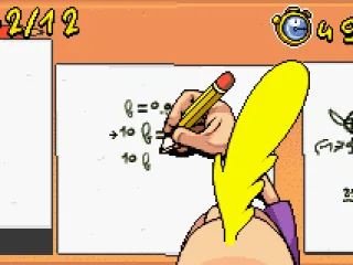 Homework writing mini-game.