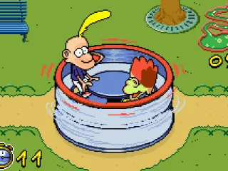 Spin to throw up mini-game.