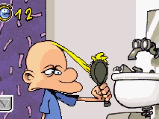 Titeuf has to brush his teeth and hair in this mini-game.