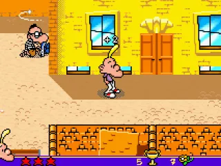 Titeuf better run before the guy gets up and starts chasing him.