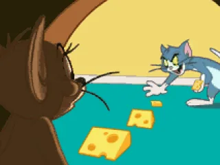 Jerry: what is that cat doing with all those chunks  of cheese? (intro)