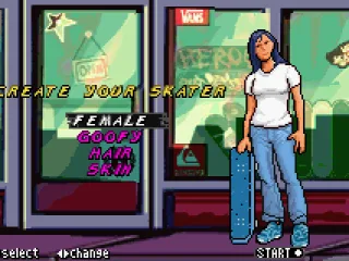 Player customization screen.