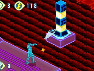 TRON fires his disc weapon