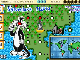 Playing as Silvester. Before picking a card, players can use items.