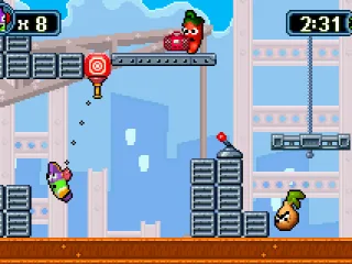 You can also use a climbing rope on the red blocks with the bull's eye.