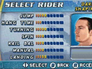 Selecting a character in career mode