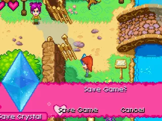 The blue crystals are save points.