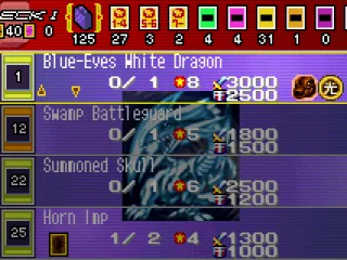 The deck editor is somewhat difficult to use, but allows you to set up three different decks