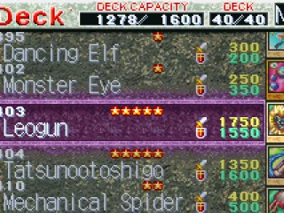 Here you can see the cards that are in your deck