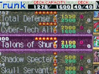 Your trunk holds all the cards you own that are not in your deck