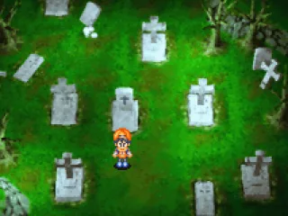 In a graveyard