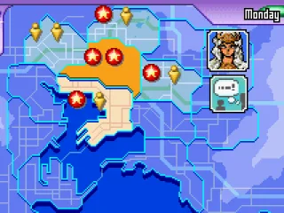Move around the map and battle people in Battle City