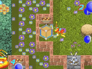 There are crates in the levels, which Zapper can destroy with his electric antenna.