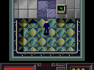 Inside the elevator.