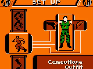 Selecting an outfit, and weapons.