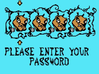 The password entry screen