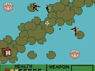 Passing through a minefield while two tan soldiers are trying to kill you