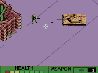 Trying to defeat the tank in the toy room