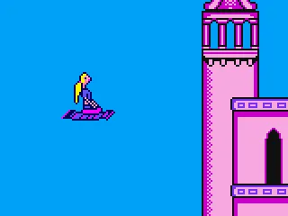 Barbie flying in the carpet.