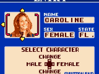 Tournament mode. Character selection.