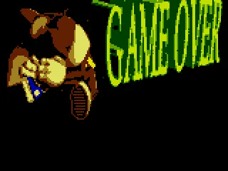 A crying Conker is showed in the Game Over screen. Sniff...