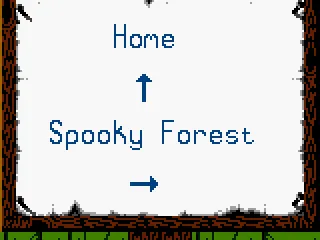 Read the wood plate and choose one of these directions.