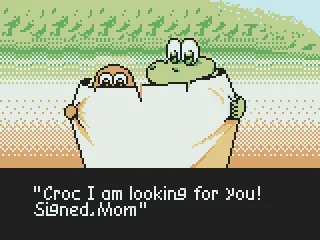 Croc and a Gobbo are reading a letter