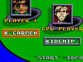 Character selection.