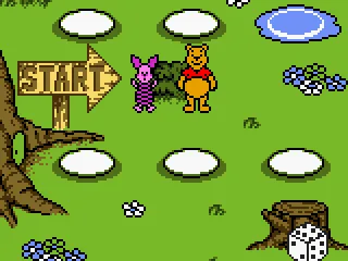 Playing a mini-game with Piglet.