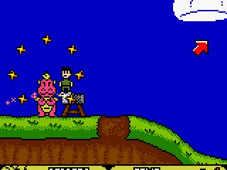 Objects can be picked up, like children and rocks.