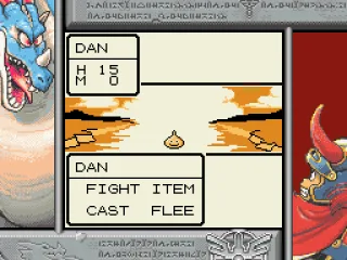 Combat in Dragon Warrior I on SGB